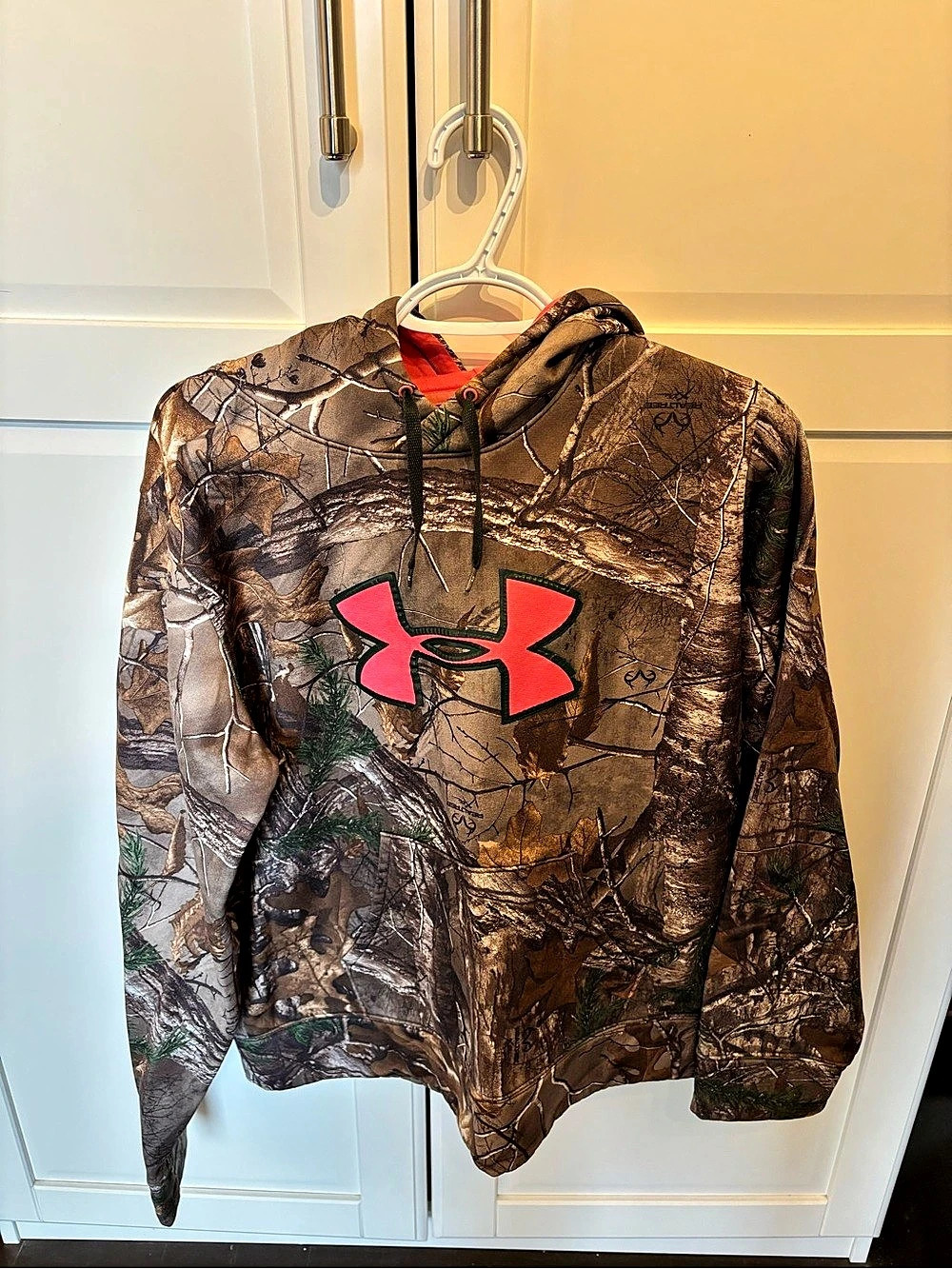 Under Armour Realtree Camo Pink Logo Pullover Hoodie Men's XL